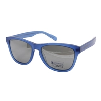 Vintage Retro Mirror Clear Blue Unisex Acetate Sunglasses with Custom Logo